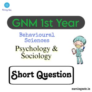 GNM Previous Year Question Paper of Psychology and Sociology