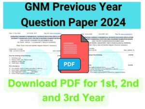 GNM Annual Exam Question Paper December 2024 (KNC)…