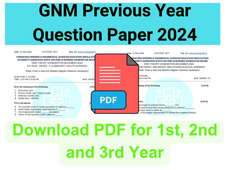 GNM Annual Exam Question Paper December 2024 (KNC) – Nursing Note